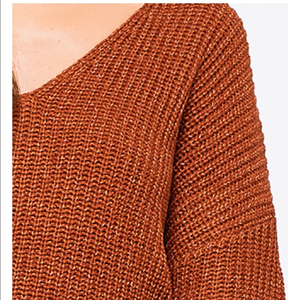 ARRIVEDV-Neck Twist Knotted Sweater Top! - Picture 6 of 6